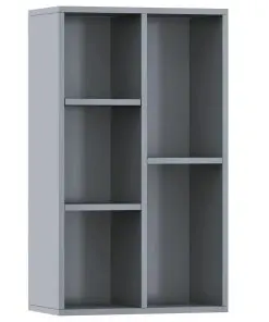 vidaXL Book Cabinet/Sideboard High Gloss Grey 45x25x80 cm Chipboard