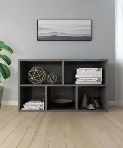 vidaXL Book Cabinet/Sideboard High Gloss Grey 45x25x80 cm Chipboard