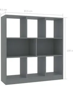 vidaXL Book Cabinet Grey 97.5×29.5×100 cm Chipboard