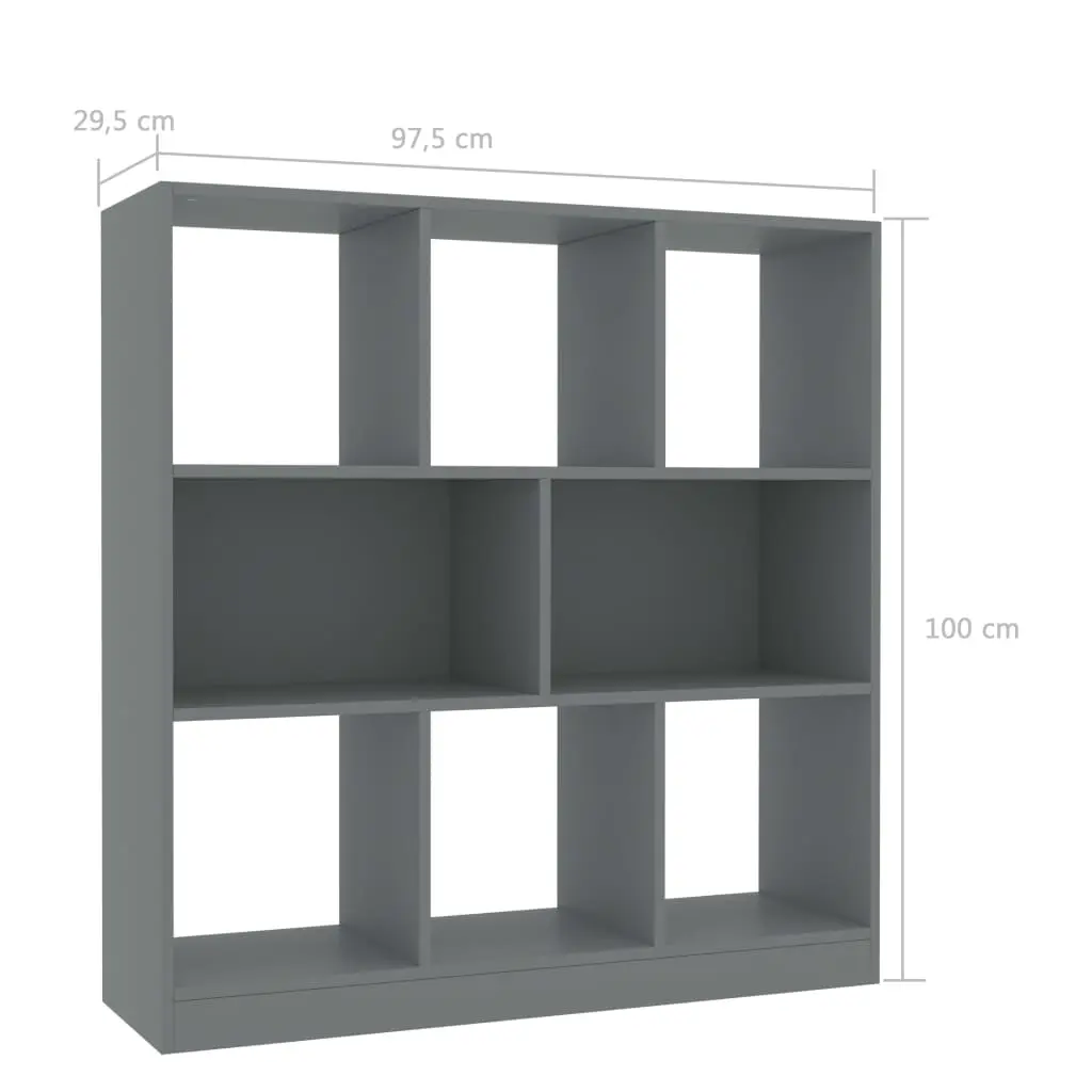 vidaXL Book Cabinet Grey 97.5×29.5×100 cm Chipboard