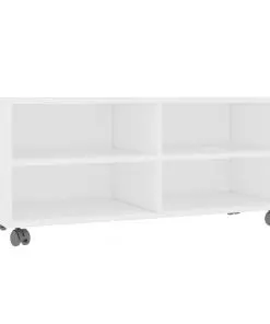 vidaXL TV Cabinet with Castors White 90x35x35 cm Chipboard