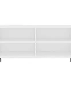 vidaXL TV Cabinet with Castors White 90x35x35 cm Chipboard