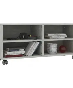 vidaXL TV Cabinet with Castors Concrete Grey 90x35x35 cm Chipboard