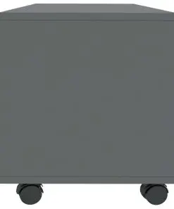 vidaXL TV Cabinet with Castors High Gloss Grey 90x35x35 cm Chipboard