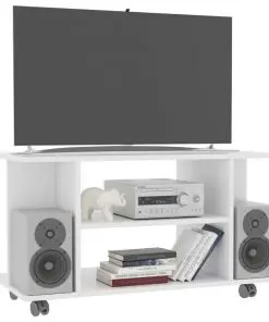 vidaXL TV Cabinet with Castors White 80x40x40 cm Chipboard