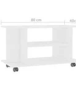 vidaXL TV Cabinet with Castors White 80x40x40 cm Chipboard