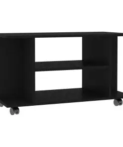 vidaXL TV Cabinet with Castors Black 80x40x40 cm Chipboard