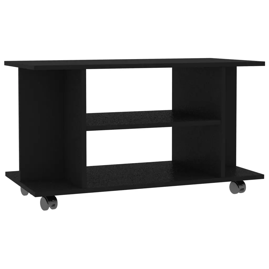 vidaXL TV Cabinet with Castors Black 80x40x40 cm Chipboard