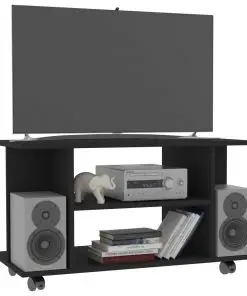 vidaXL TV Cabinet with Castors Black 80x40x40 cm Chipboard