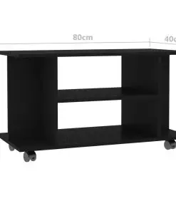 vidaXL TV Cabinet with Castors Black 80x40x40 cm Chipboard