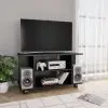 vidaXL TV Cabinet with Castors Black 80x40x40 cm Chipboard
