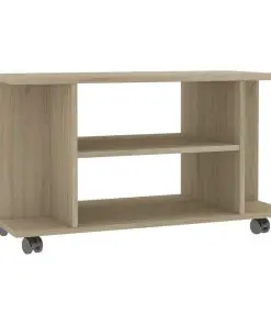 vidaXL TV Cabinet with Castors Sonoma Oak 80x40x40 cm Chipboard