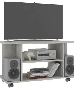 vidaXL TV Cabinet with Castors Concrete Grey 80x40x40 cm Chipboard