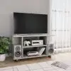 vidaXL TV Cabinet with Castors Concrete Grey 80x40x40 cm Chipboard