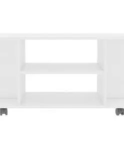 vidaXL TV Cabinet with Castors High Gloss White 80x40x40 cm Chipboard