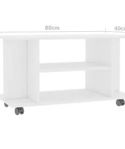 vidaXL TV Cabinet with Castors High Gloss White 80x40x40 cm Chipboard