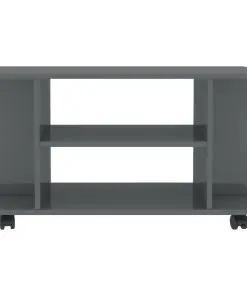vidaXL TV Cabinet with Castors High Gloss Grey 80x40x40 cm Chipboard