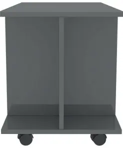 vidaXL TV Cabinet with Castors High Gloss Grey 80x40x40 cm Chipboard
