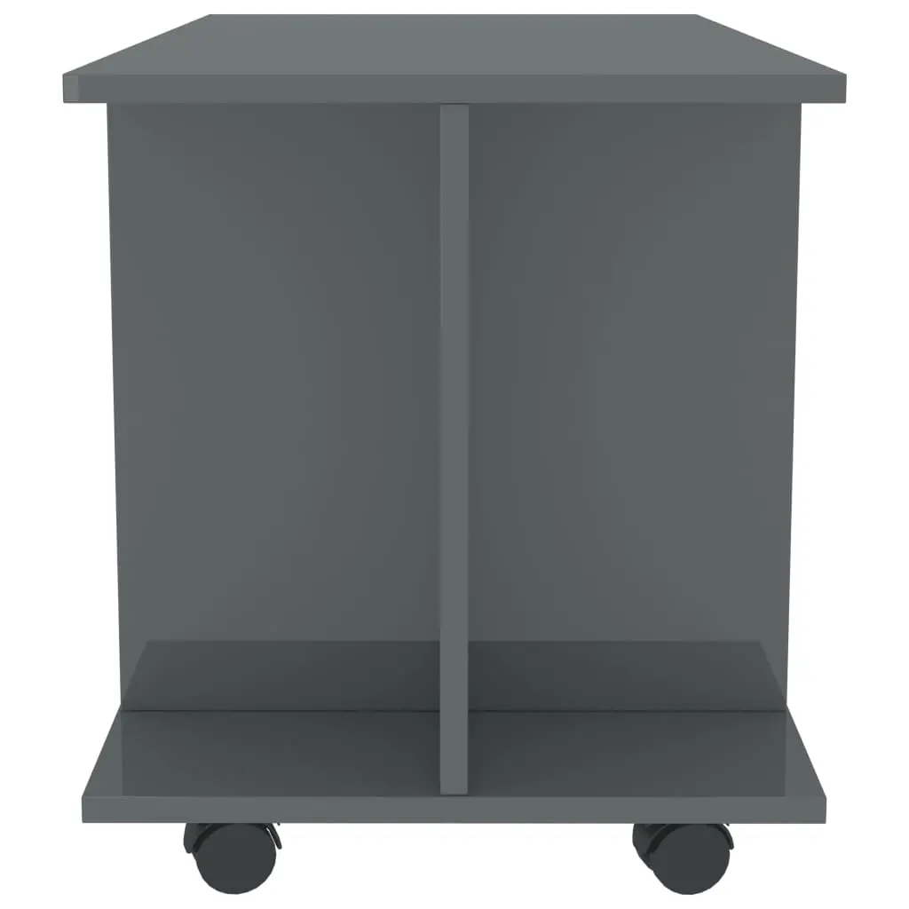 vidaXL TV Cabinet with Castors High Gloss Grey 80x40x40 cm Chipboard