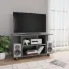 vidaXL TV Cabinet with Castors High Gloss Grey 80x40x40 cm Chipboard