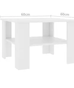 vidaXL Coffee Table White 60x60x42 cm Chipboard