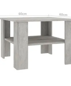 vidaXL Coffee Table Concrete Grey 60x60x42 cm Chipboard