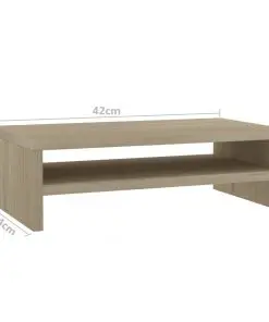 vidaXL Monitor Stand Sonoma Oak 42x24x13 cm Chipboard