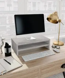vidaXL Monitor Stand Concrete Grey 42x24x13 cm Chipboard