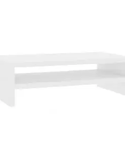 vidaXL Monitor Stand High Gloss White 42x24x13 cm Chipboard