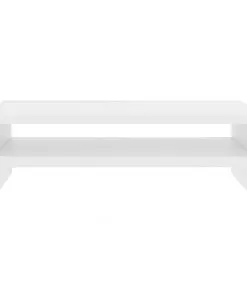 vidaXL Monitor Stand High Gloss White 42x24x13 cm Chipboard