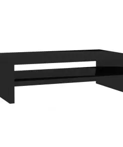 vidaXL Monitor Stand High Gloss Black 42x24x13 cm Chipboard