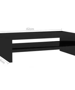 vidaXL Monitor Stand High Gloss Black 42x24x13 cm Chipboard
