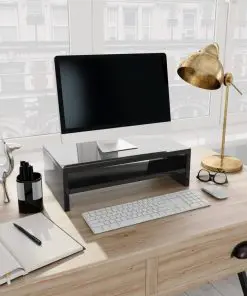 vidaXL Monitor Stand High Gloss Black 42x24x13 cm Chipboard