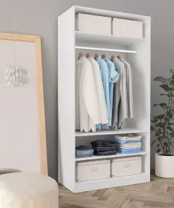 vidaXL Wardrobe White 100x50x200 cm Chipboard