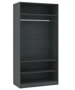 vidaXL Wardrobe Grey 100x50x200 cm Chipboard
