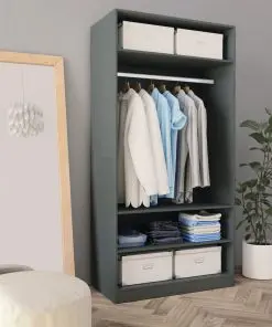 vidaXL Wardrobe Grey 100x50x200 cm Chipboard