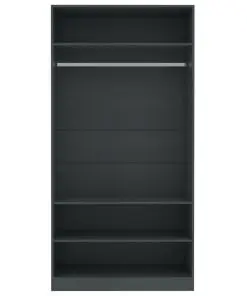 vidaXL Wardrobe Grey 100x50x200 cm Chipboard