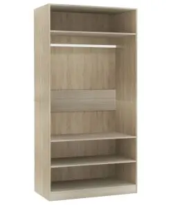 vidaXL Wardrobe Sonoma Oak 100x50x200 cm Chipboard