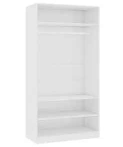 vidaXL Wardrobe High Gloss White 100x50x200 cm Chipboard