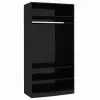 vidaXL Wardrobe High Gloss Black 100x50x200 cm Chipboard