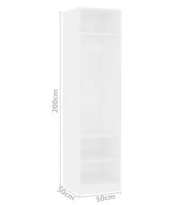 vidaXL Wardrobe White 50x50x200 cm Chipboard