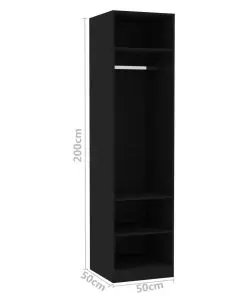 vidaXL Wardrobe Black 50x50x200 cm Chipboard