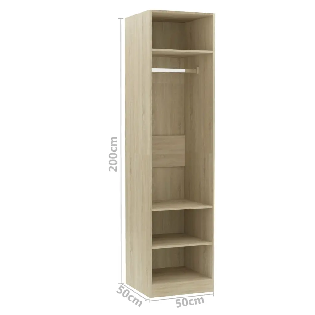 vidaXL Wardrobe Sonoma Oak 50x50x200 cm Chipboard