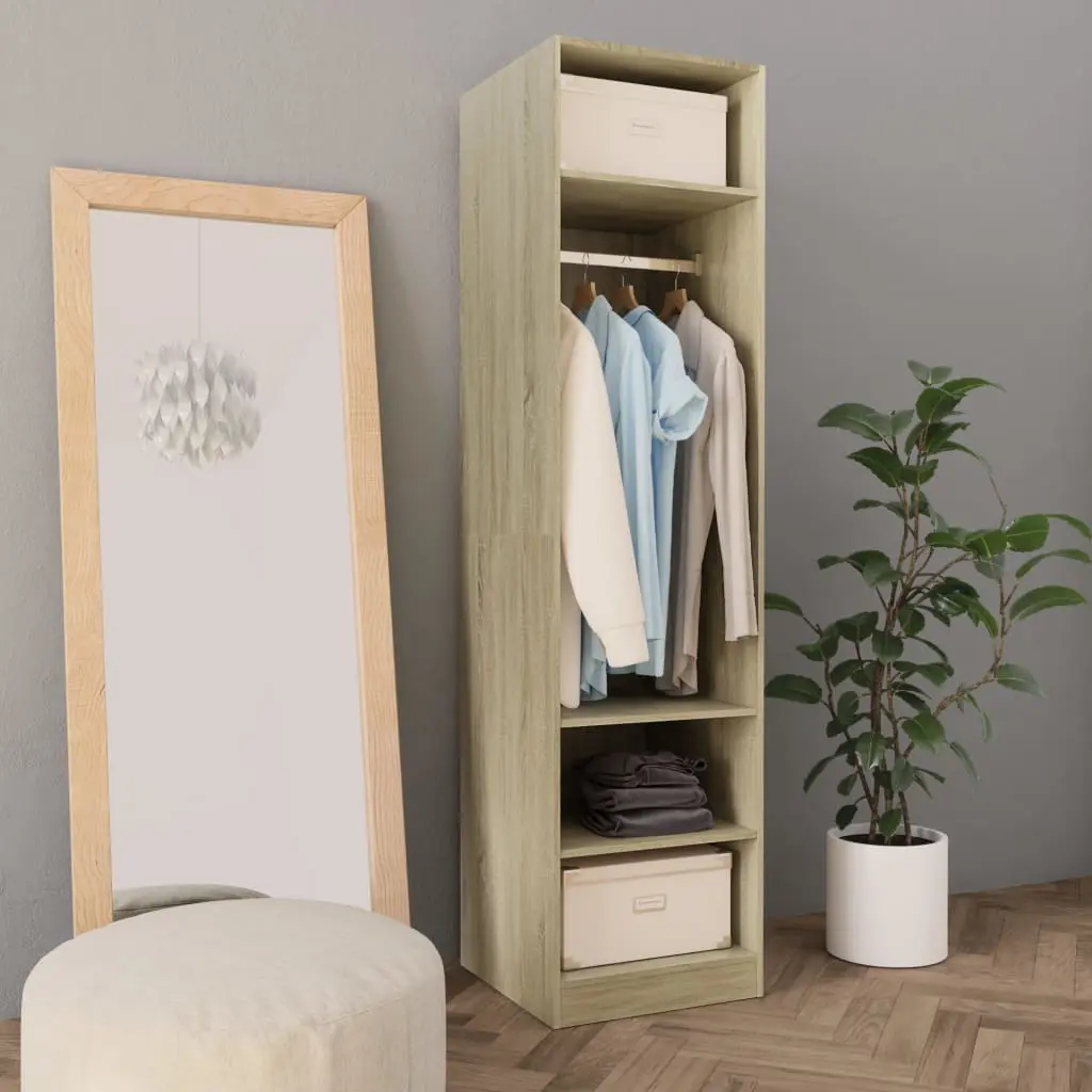 vidaXL Wardrobe Sonoma Oak 50x50x200 cm Chipboard