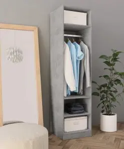 vidaXL Wardrobe Concrete Grey 50x50x200 cm Chipboard