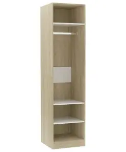 vidaXL Wardrobe White and Sonoma Oak 50x50x200 cm Chipboard