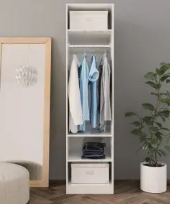 vidaXL Wardrobe High Gloss White 50x50x200 cm Chipboard