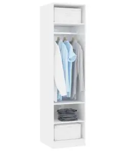 vidaXL Wardrobe High Gloss White 50x50x200 cm Chipboard