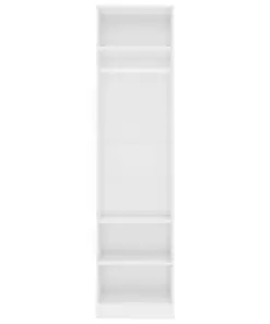 vidaXL Wardrobe High Gloss White 50x50x200 cm Chipboard
