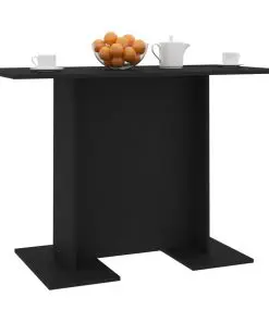 vidaXL Dining Table Black 110x60x75 cm Chipboard